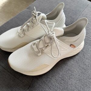 New Balance White Mesh Running Shoes